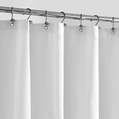 ALYVIA SPRING 48x72 Stall Waterproof Fabric Shower Curtain or Liner White | 2 Magnets, Soft Cloth & Hotel Quality, Machine Washable, Light-Weight, Stall Size