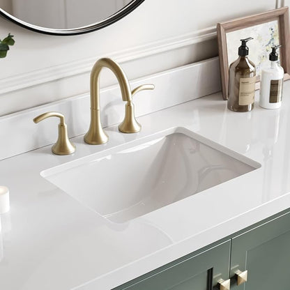 ARIEL Cambridge 60-inch Bathroom Vanity with Sink,Solid Wood, 1.5-inch Pure White Quartz Countertop, Single Rectangular Porcelain Sink, 2 Soft Closing Doors, 9 Dovetail Drawers, Vintage Green