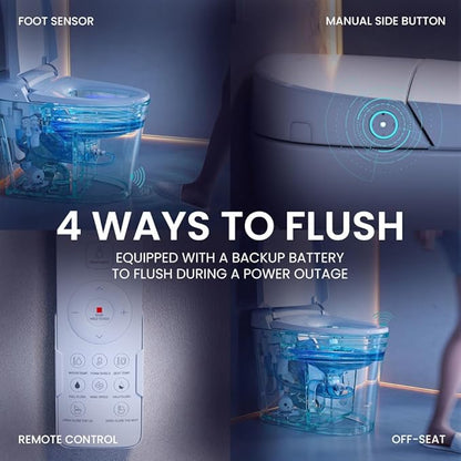 Swiss Madison Viro V20 Smart Toilet 12” Rough-in ADA Height in Glossy White with Foam Shield, Integrated Tank, Auto Open/Close, Foot Sensor