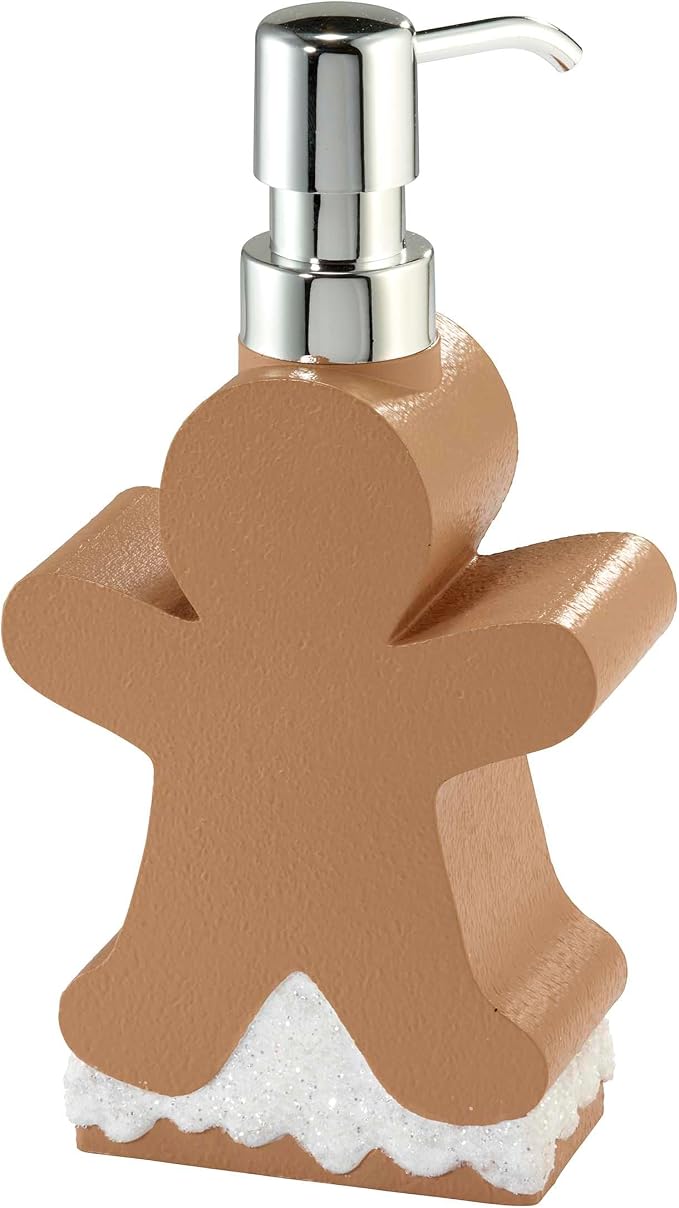 Avanti Linens - Lotion Pump/Soap Dispenser, Durable Hand-Painted Resin, Countertop Accessories, Holiday Home Decor (Ginger Man)