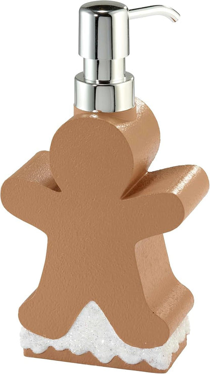 Avanti Linens - Lotion Pump/Soap Dispenser, Durable Hand-Painted Resin, Countertop Accessories, Holiday Home Decor (Ginger Man)