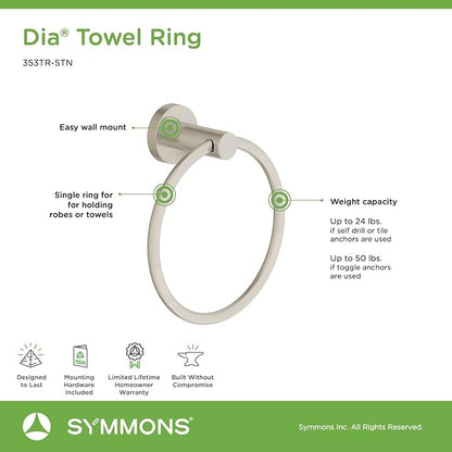 Symmons 35AC4BUNDLESTN Dia 4-Piece Wall-Mounted Bathroom Hardware Set in Satin Nickel