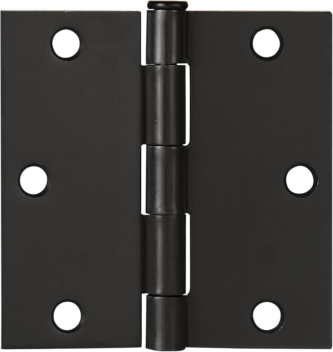 Design House 6-Pack Oil Rubbed Bronze Door Hinges – 3.5-inch x 3.5-inch – Square Corner Radius Steel Door Hinge – Fits Standard Doors – Design House 185959