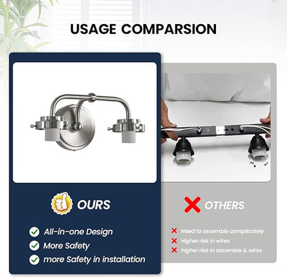 Bathroom Vanity Light Fixtures: 2-Lights Vanity Lighting Fixtures with Frosted Milky Glass Shades, Hardwired 11 in Brushed Nickel Vanity Lights Over Mirror (Exclude E26 Bulb)