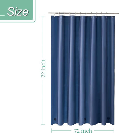 Mrs Awesome Navy Blue Shower Curtain Liner with 3 Magnets, 72x72 | 12 Rustproof Grommets,Premium Plastic Shower Curtain for Bathroom Lightweight & Waterproof,72W x 72H