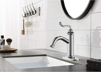 Fauceture LS5411RL Royale Single-Handle Bathroom Faucet with Push Pop-Up, Polished Chrome