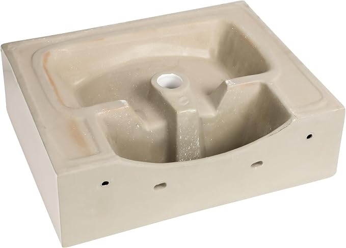 Wall Mount Vessel Sink - 21" x 16" Rectangle Wall Mounted Bathroom Sink White Wall Hung Porcelain Sink With Overflow Ceramic Basin Floating Lavatory Sink