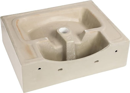 Wall Mount Vessel Sink - 21" x 16" Rectangle Wall Mounted Bathroom Sink White Wall Hung Porcelain Sink With Overflow Ceramic Basin Floating Lavatory Sink