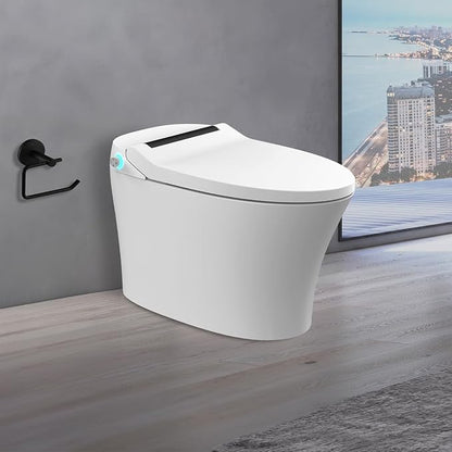 Blossom Smart Toilet with Built-in Bidet, One-Piece Tankless Toilet with Heated Seat, Air Dryer, Auto Flush, Remote Foot Sensor Control, Self-Cleaning Nozzle, Warm Drying