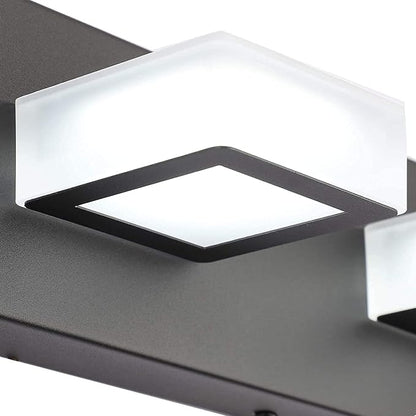 Ralbay 66inch Matte Black Bathroom Vanity Lights Metal Acrylic LED Modern Black Bathroom Wall Lighting Fixtures