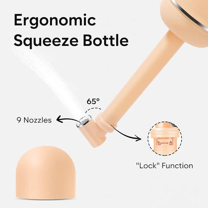 Easy@Home Portable Travel Bidet: Peri Bottle for Postpartum Care - Handheld Sprayer Kit with 380mL (12.8 oz) Capacity Bottle - Personal Hygiene Water Spray for Women & Men | BPA-Free | EPB-01 Brown