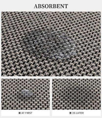 YIHOUSE Black Bathroom Rugs Sets 2 Pieces,Thin Bath Mat Quick Dry