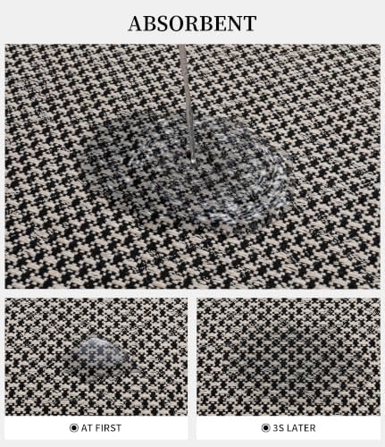 YIHOUSE Black Bathroom Rugs Sets 5 Pieces,Thin Bath Mat Quick Dry