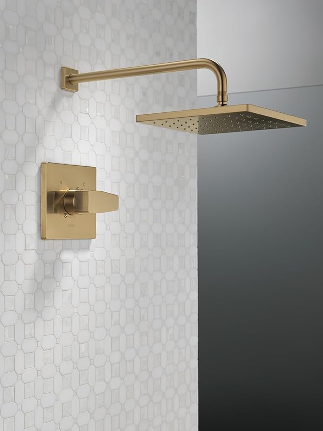 Delta Faucet Modern Raincan Square Single-Function Shower Valve Trim Kit Brushed Nickel, Shower Faucet Set, Rainfall Shower Head, Spotshield Stainless T14268-SP-PP (Valve Not Included)