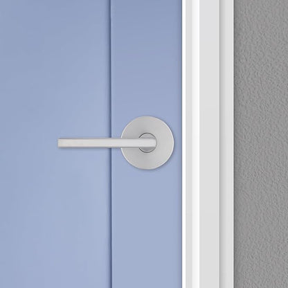 Kwikset Halifax Interior Passage Door Knob, Round Handle for Closet and Hallway Doors, Non-Locking Doorknob in Satin Chrome, with Microban Protection