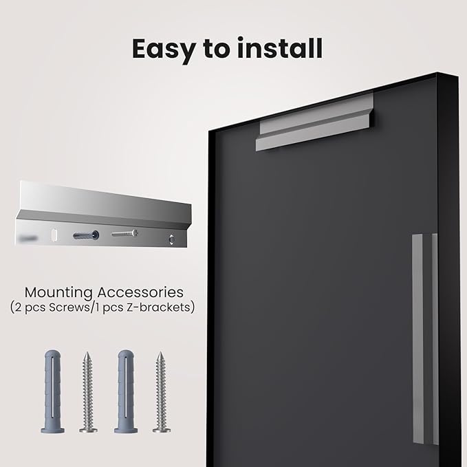 LOAAO Black Bathroom Mirror 20"X28" for Wall, Rectangle Bathroom Vanity Mirror, Hangs Vertically or Horizontally, Easy to Install, Modern Design