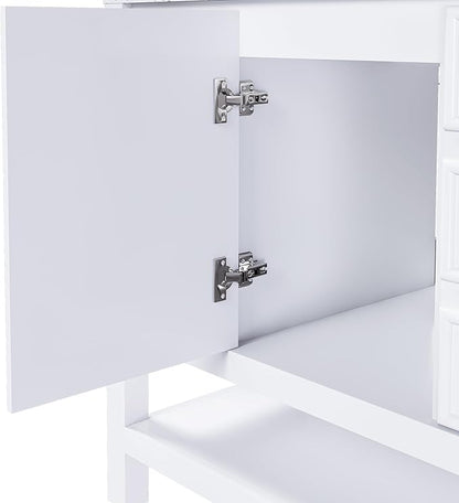 Montary 36" Bathroom Vanity Without Sink, Modern Stylish White Bathroom Storage Cabinet MDF, Freestanding Vanity with One Cabinet and Three Drawers, White (NOT Include Sink)
