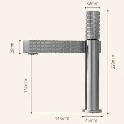 Bathroom Faucet Single Handle Single Hole Faucet for Bathroom Sink Hot and Cold Gun Gray