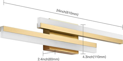 PRESDE 24 Inch LED Vanity Light Brushed Gold Bathroom Light Fixtures Over Mirror Modern Bath Lighting Bar 5CCT