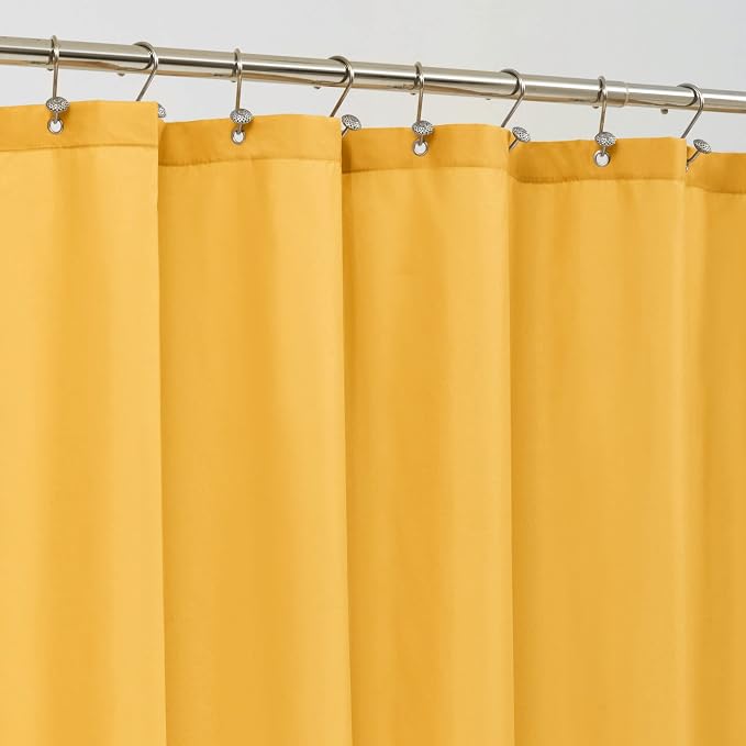 ALYVIA SPRING Waterproof Fabric Shower Curtain or Liner Yellow, 72x72 | 3 Magnets, Soft Cloth & Hotel Quality, Machine Washable, Light-Weight, Standard Size