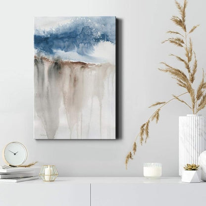Renditions Gallery Canvas Nature Wall Art Modern Paintings Decorations Rough Blue Water Cliff Canvas Abstract Wall Hanging Artwork Prints for Bedroom Living Office Kitchen - 18"x27" LT02