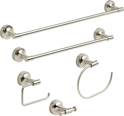 Franklin Brass Voisin (1-Pack) Toilet Paper Holder Satin Nickel Tissue Roll Holder for Bathroom Organization and Storage European Single Post Toilet Tissue Holder Wall Bathroom Accessories VOI50-SN