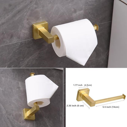 5 Piece Bathroom Hardware Accessories Set Brushed Gold,24 Inch Towel Bar Set,Towel Rack Set,Bathroom Towel Holder Set