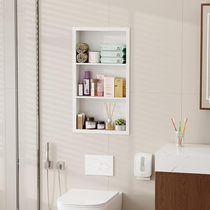 14x24 Medicine Cabinet Recessed Stainless Steel, 3-Tier, Medicine Cabinet Organizer,Stainless Steel Wall Niche, Bathroom Wall Cabinet, Recessed Bathroom Cabinet, Wall Cabinet