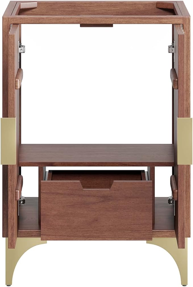 Modway Daylight Bathroom Vanity Cabinet-Sink Basin Not Included, 24 Inch, Walnut