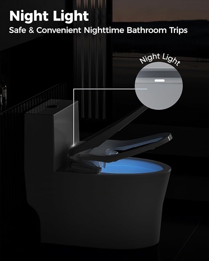 GAICOM Bidet Toilet Seat Elongated, Electric Smart Heated Toilet Seat | Instant Warm Water & Dryer, Multiple Cleaning Modes, Side Control, Self-Clean Nozzle, Quiet-Close, Easy Installation