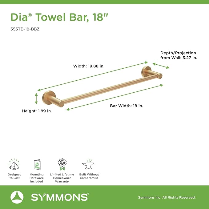 Symmons 35AC4BUNDLEBBZ Bathroom-Hardware, 4 Pieces, Brushed Bronze