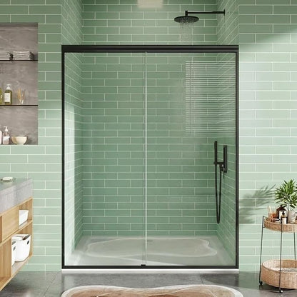 Shower Door 56-60" W x 72" H, Sliding Glass, Shower Door with 1/4'' (6mm) Clear Tempered Glass for Bathroom