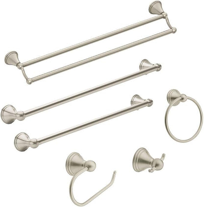Moen Preston Collection Brushed Nickel 18-Inch Single Bathroom Towel Bar, DN8418BN