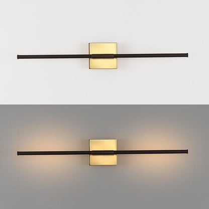 JONATHAN Y 28" Oil Rubbed Bronze/Brass Gold Modern Dimmable Integrated LED Wall Sconce, Metal Vanity Light for Bathroom Mirror Bedroom Hallway, Sleek Hardwired Wall Lamp Fixture, 3000K (JYL7022F)