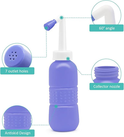 Portable Bidet Sprayer for Personal Hygiene, Pregnant Women Cleansing, Postpartum Clean, Handheld Travel Bidet with 450ML Water Capacity and Angled Nozzle Spray
