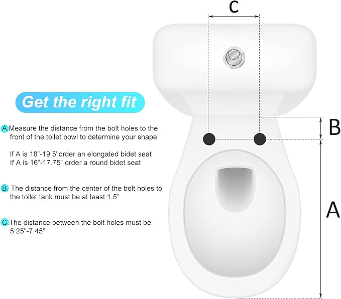 Non-Electric Bidet Toilet Seat for Round Toilet, Quiet Close & Self-Cleaning Dual Nozzles, Easy Installation, Elongated Bidet Seat with Sanitary Wash
