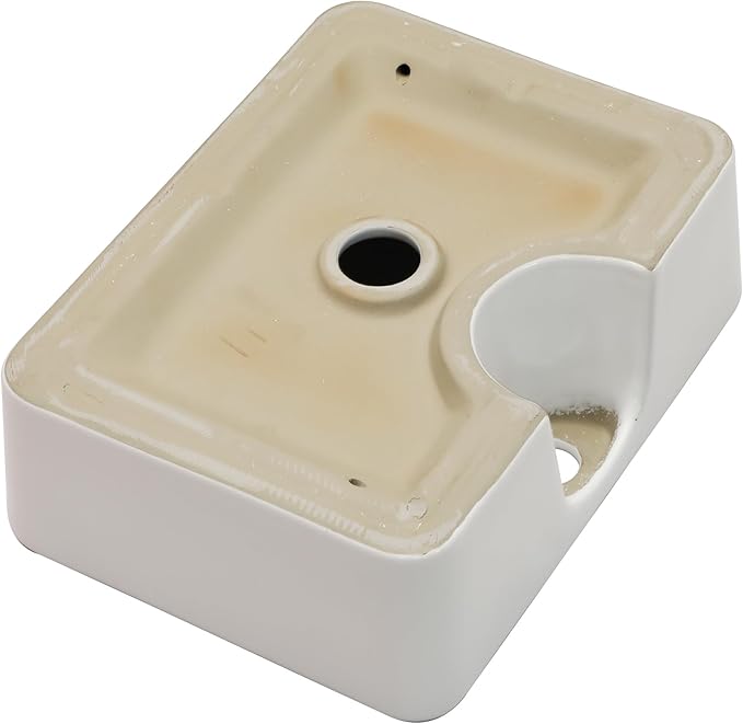 Sarlai Vessel Sink Rectangular - 19"x15" Modern Bathroom Vessel Sink Rectangle Above White Porcelain Ceramic Vessel Vanity Sink Art Basin with Faucet Hole