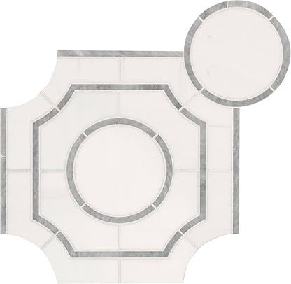 MSI Bianco Dolomite 10 in. x 10 in. Regency Polished Marble Tile for Kitchen Backsplash, Floor Tile, Wall Tile for Bathroom, Shower Wall Tile, Mesh Mounted Mosaic Tile