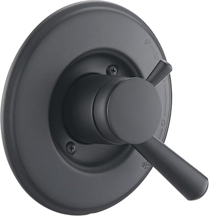Shower Trim Kit Compatible with Delta 17 Series, Shower Cover Plate with Handle, Matte Black(Valve& Catridge Not Inclued)