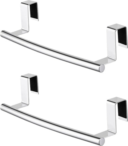 KES Over The Cabinet Door Towel Rack, 2 Pack, Polished Steel | Fit Cabinet Doors Under 1" Thick, EVA Pads, Kitchen Towel Bar Rack, Dish Towel Holder, SUS304 Stainless Steel