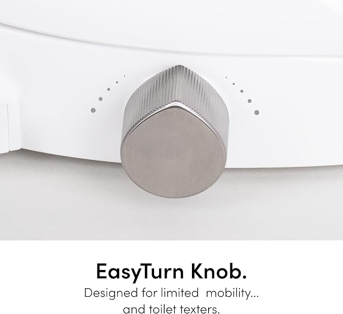 TUSHY Wave Non-Electric Bidet Toilet Seat | Sleek Round Design, Quick-Release for Easy Cleaning | DuoFlow Front & Rear Wash, Self-Cleaning Nozzle, Soft-Close Lid, 10-Min DIY Install, Bamboo Knob