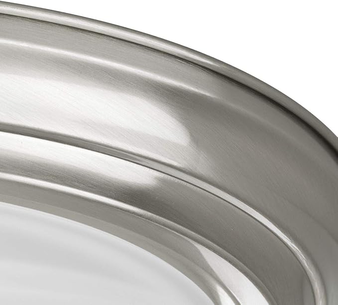 Progress Lighting 1-Light Ceiling Light, Flush Mount Ceiling Light Fixture for Interior Kitchen Lights, Hallway, Bedroom, Living Room, 11-3/8-Inch by 5-1/2-Inch, Brushed Nickel, Alabaster Glass Shade