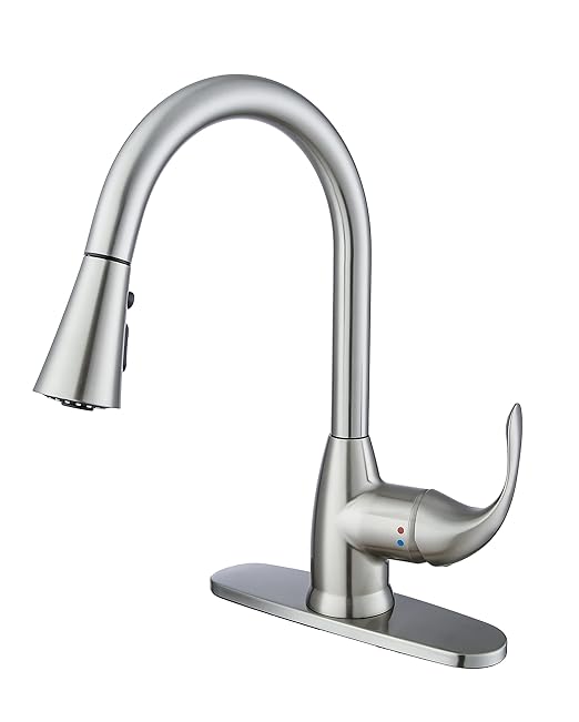 Frigidaire Alexis Single Handle Pull Down Kitchen Faucet, Brushed Nickel