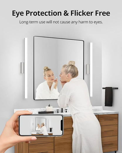 Combuh LED Vanity Lights Bar 36 Inch, 20W Bathroom Light Fixtures Over Mirror, IP44 Indoor Wall Mounted Sconces Modern for Washroom, Cool White 6000K