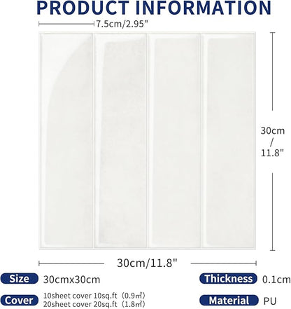 MORCART 2026 New Peel and Stick Backsplash, 10PCS 11.8"x11.8" | Vintage Pattern, 3D Adhesive Waterproof Wall Tiles for Kitchen, Bathroom, Living Room, Laundry Room, Subway Tiles