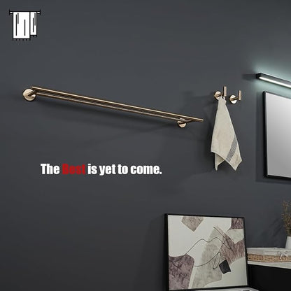 JQK Double Bath Towel Bar, 33 Inch 304 Stainless Steel Thicken 0.8mm Towel Rack for Bathroom, Towel Holder Champagne Bronze Wall Mount, Useable Length 30 Inch, TB100L30-CB