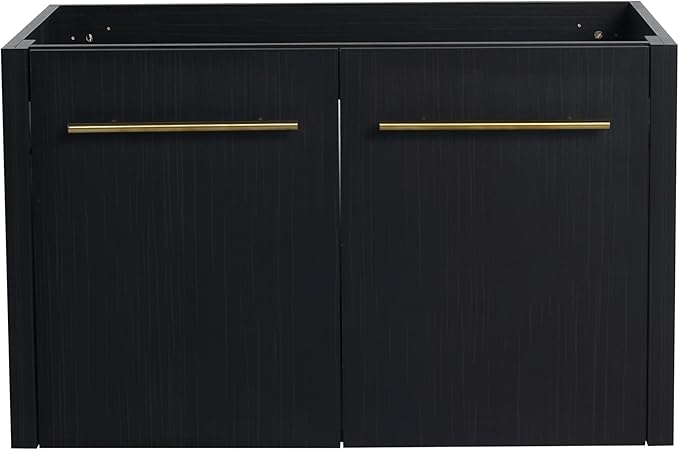 30 Inch Floating Bathroom Vanity,30" Bathroom Vanity Without Sink,Modern Black Bathroom Vanity Cabinet,Wall Mounted Cabinet(Sink Basin Not Included)