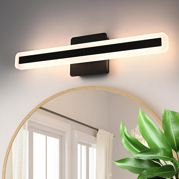 15.7 Inch Black Vanity Light for Bathroom Light Fixtures, 20W 5CCT Dimmable LED Vanity Lights Bar 2700K-5500K, Modern LED Bath Lights Wall Sconces for Bathroom Mirror Cabinets Bedroom