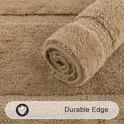 SHACOS Soft Microfiber Bathroom Rugs Set of 2 Pieces, Khaki Brown