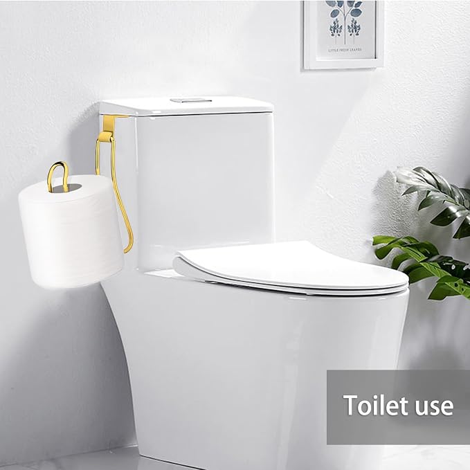 Over the Tank Toilet Paper Holder, Bathroom Organizers and Storage, Gold | Toilet Paper Roll Holder, Bathroom Toilet Paper Storage, Space Saving for Bathroom